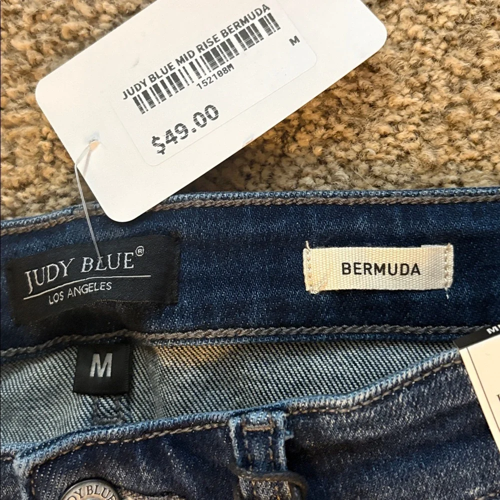 Judy Blue Indigo Denim Shorts - Picture 4 of 11